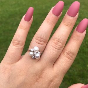 925 Sterling Silver Triple White Freshwater Pearl